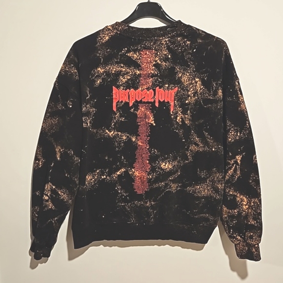 Justin Bieber H & M Purpose Tour bleachy graphic sweatshirt see photos large - Picture 3 of 10